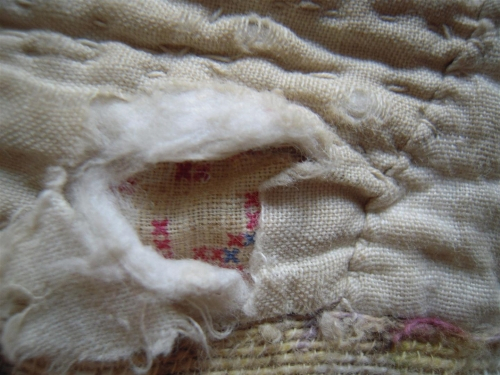Tear in quilt