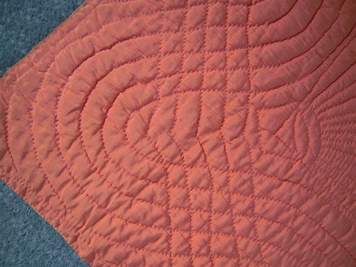 Peach quilt corner