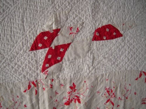 Red and white patches