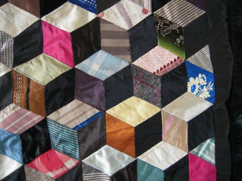 Detail of multicoloured tumbling blocks