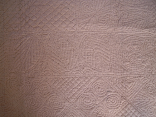 cream quilt stitching detail