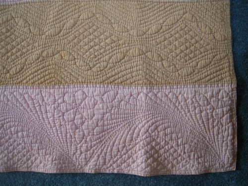 Pink and gold strippy side detail