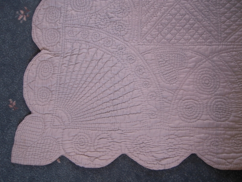 Corner of blue quilt