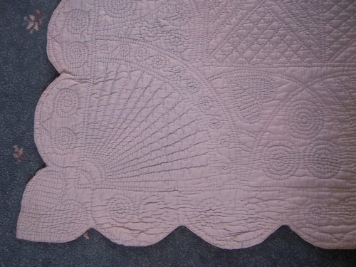 Corner of blue quilt