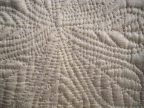 Stitching detail on cream case