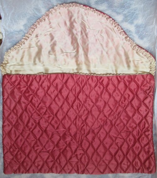 Pink quilted satin case open