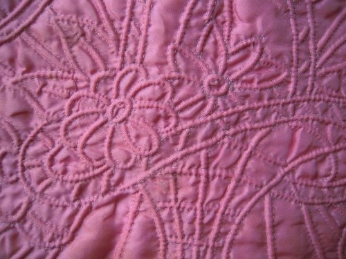 Pink case quilting detail