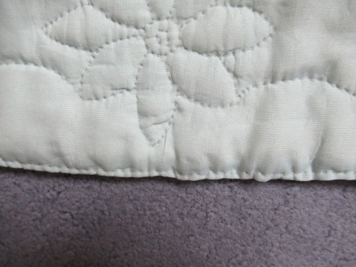 blue bedcape detail of edge