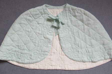 Turquoise blue and cream bedcape