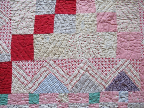 Detail of pinks and creams fabrics