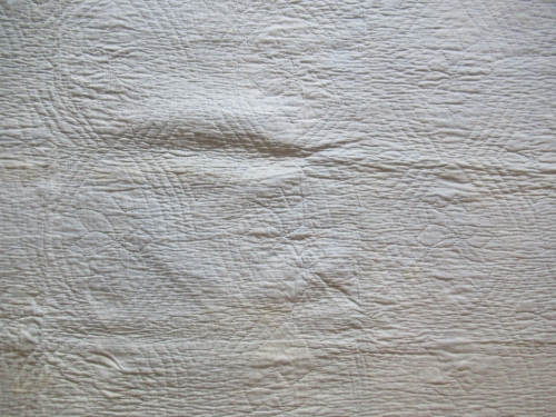 Cream back showing quilting patterns