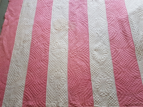Pink and white strippy detail