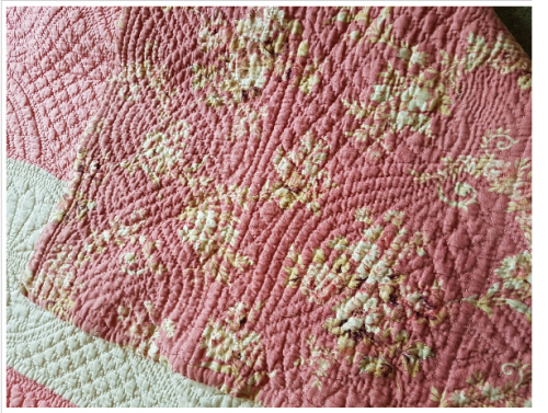 Pink and cream floral reverse