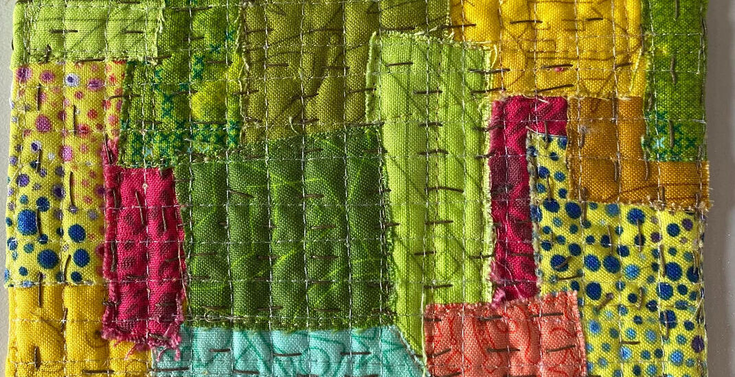 Spring postcard created by Rhian Newton as part of the Spring Postcard Swap 2025