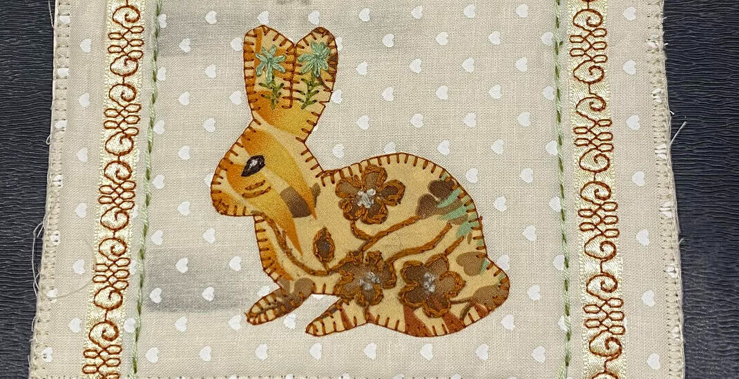 Spring postcard created by Margaret Leitch as part of the Spring Postcard Swap 2025
