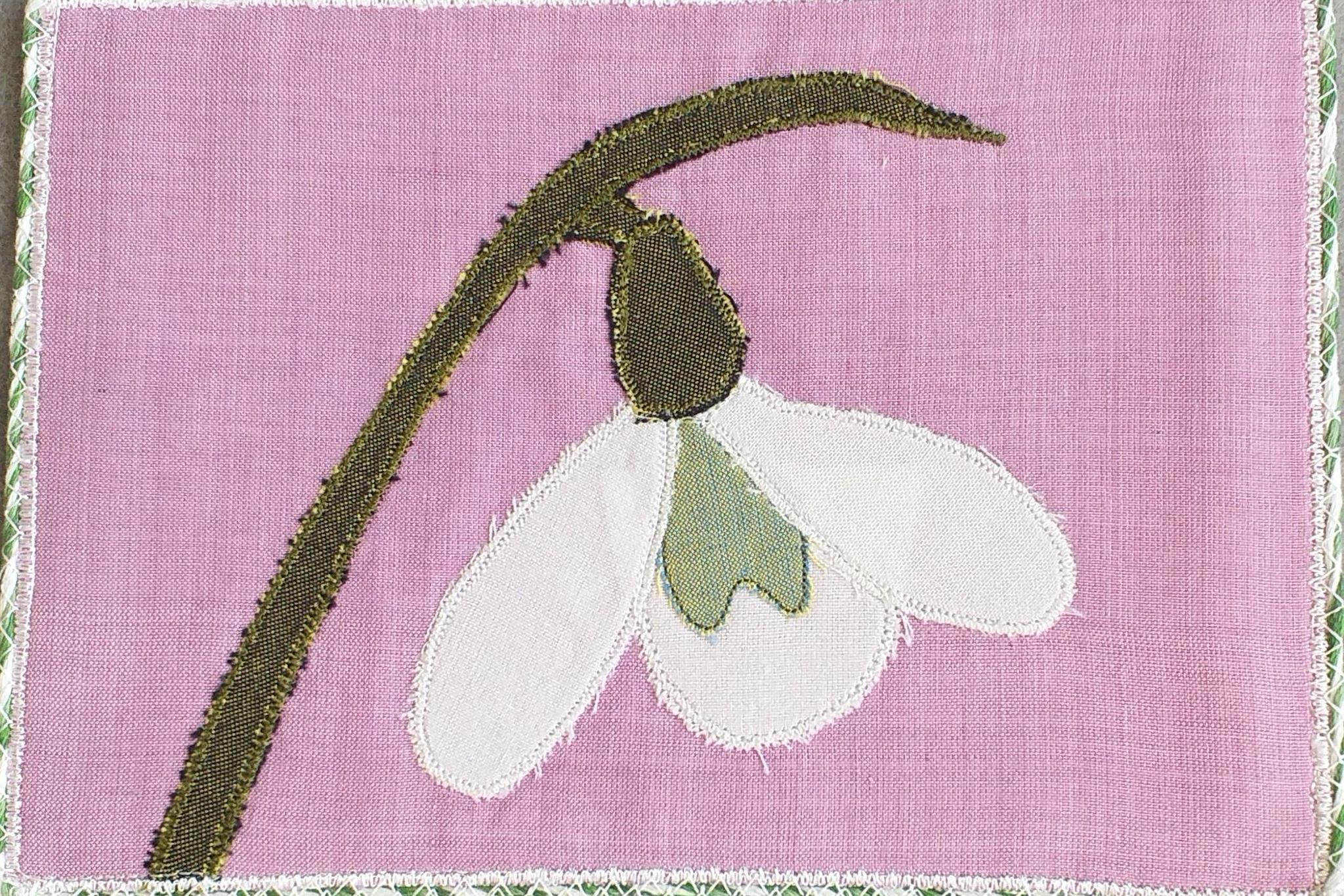 Spring postcard created by Gill Howes as part of the Spring Postcard Swap 2025
