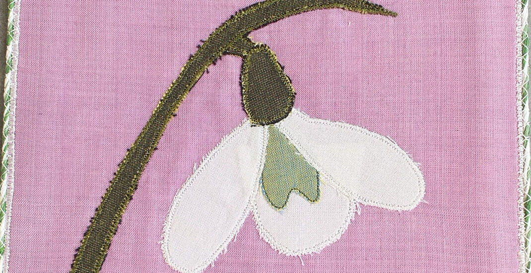Spring postcard created by Gill Howes as part of the Spring Postcard Swap 2025