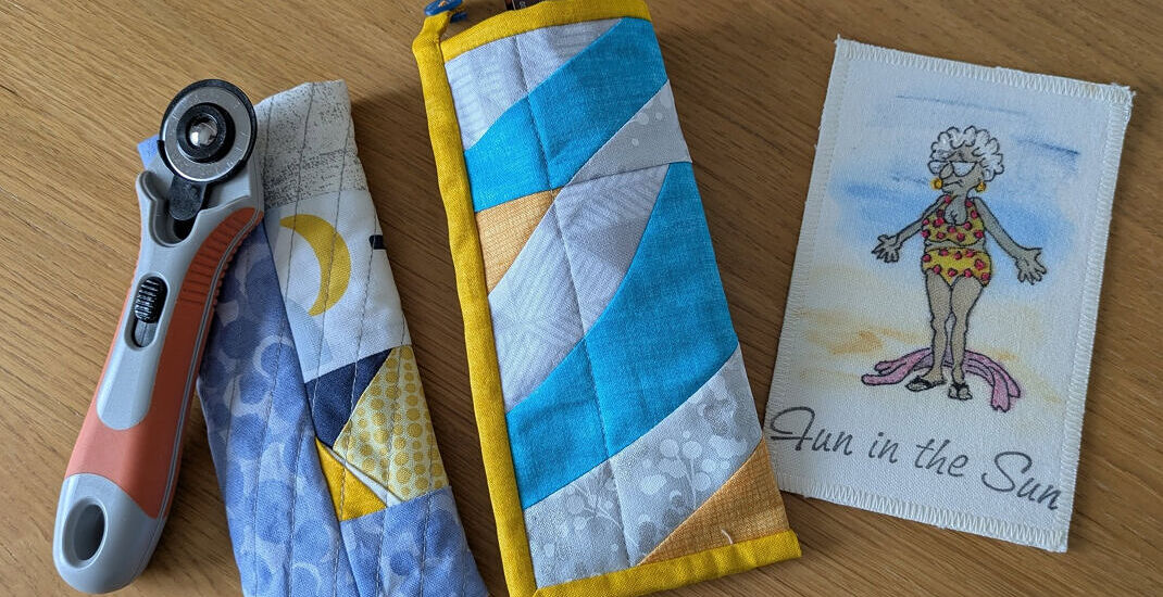Glasses Case created by Yvonne Romain for the Modern Quilt Group Springtime Swap 2025