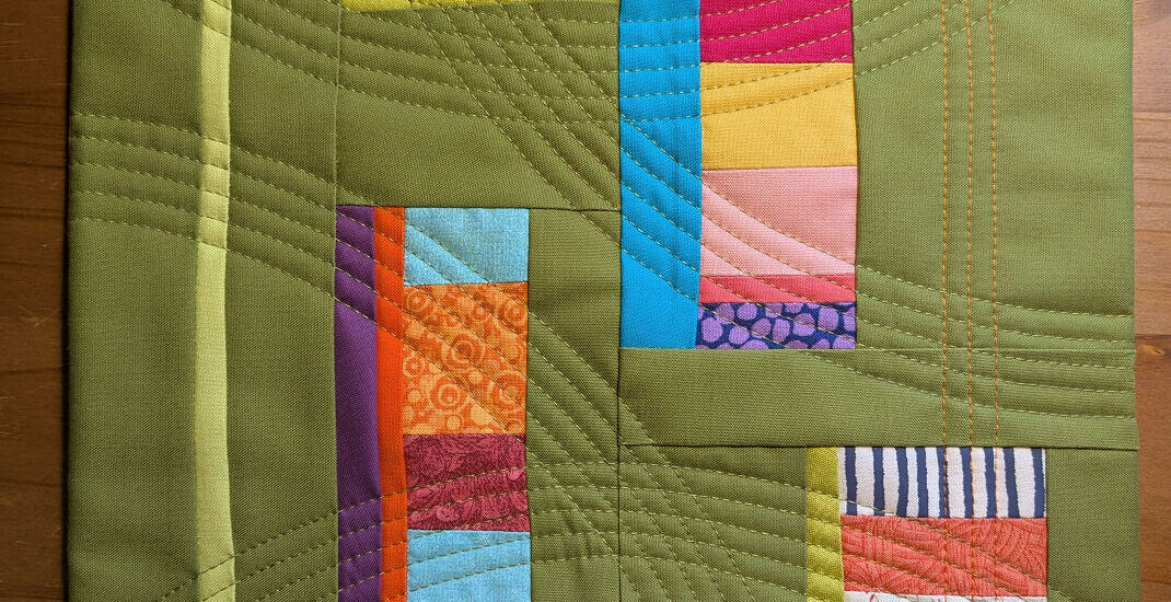 Take a line for a walk mini quilt by Catherine Hunter.