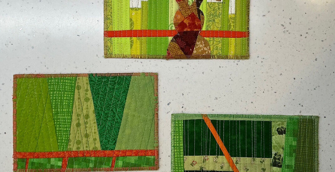 Take a line for a walk mini quilt by Michaela Knight.