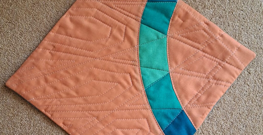 Take a line for a walk mini quilt by Susan Brown.
