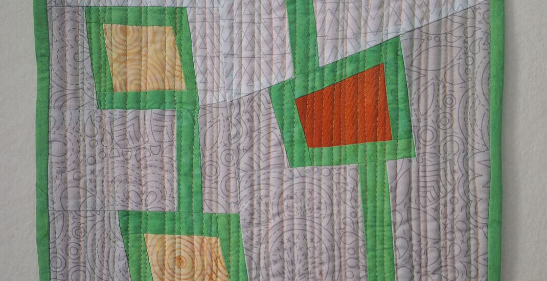 Take a line for a walk mini quilt by Alison Mayall.