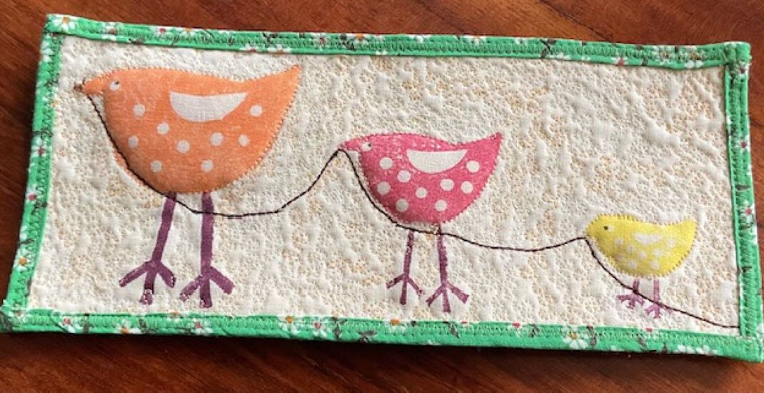 Take a line for a walk mini quilt by Connie Wheeler.