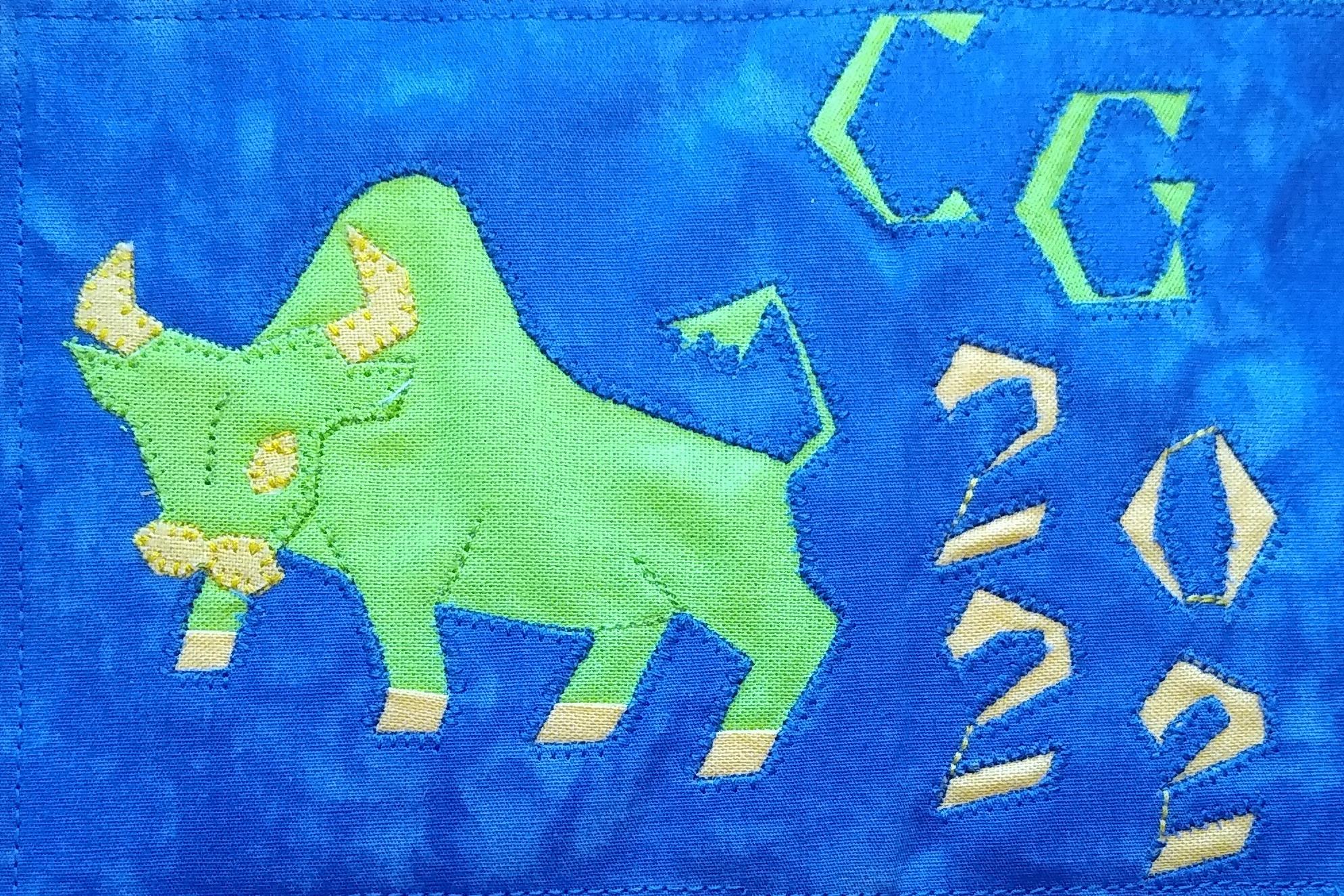postcard of a bull and the title C G 2022