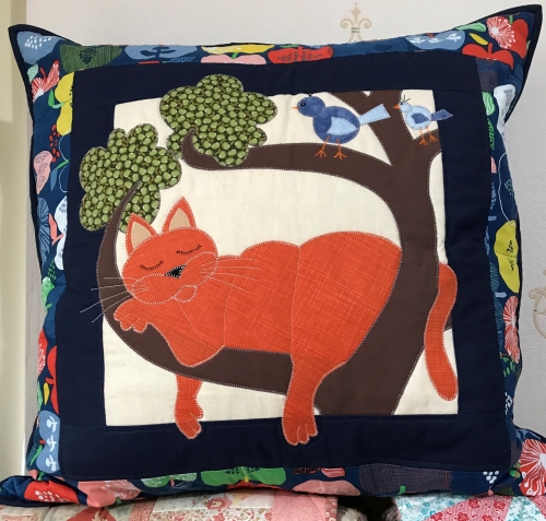 Cat Cushion 1 by Karen Llewellyn-Parsons