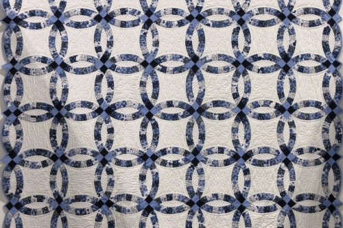 Blue and white traditional quilt